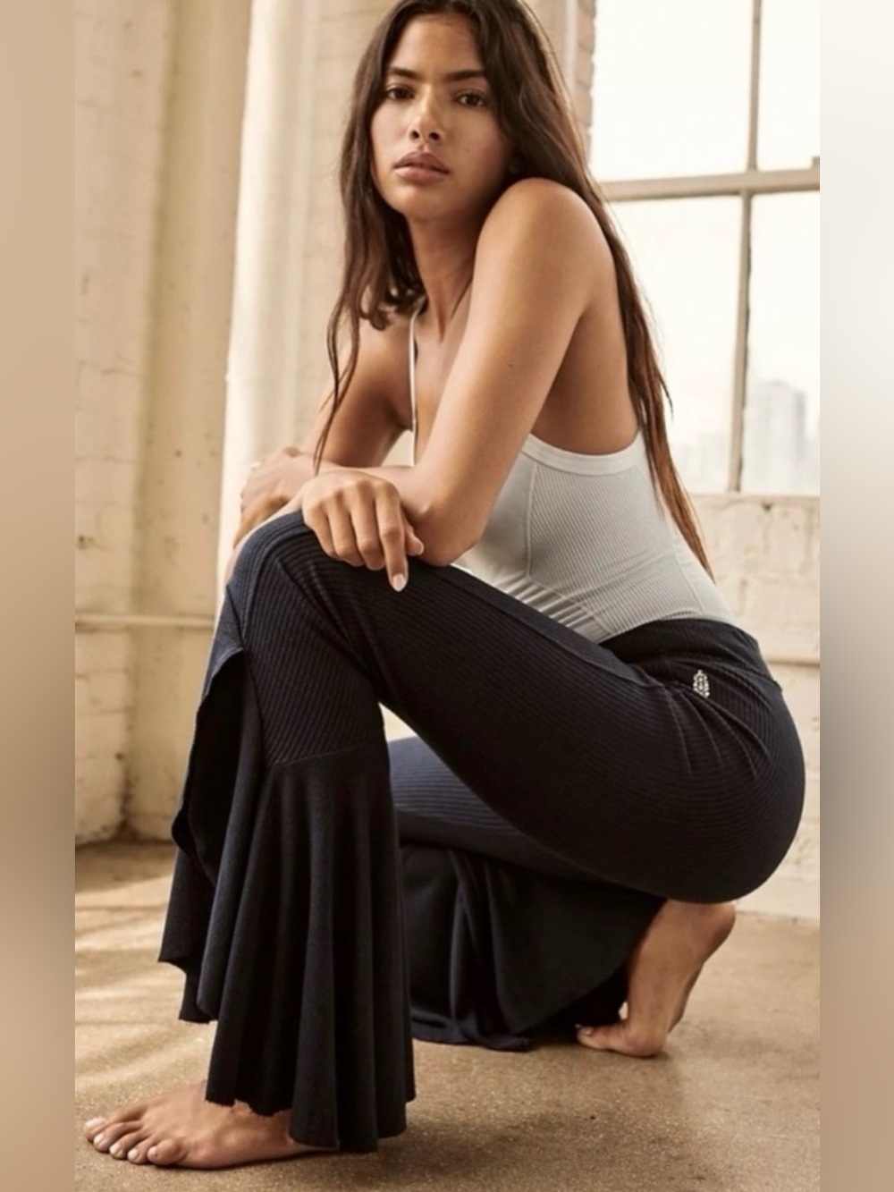 Free People Movement Low & Flow Pants Black, size M, like new!